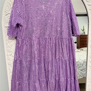 Sparkling Purple Tiered Dress